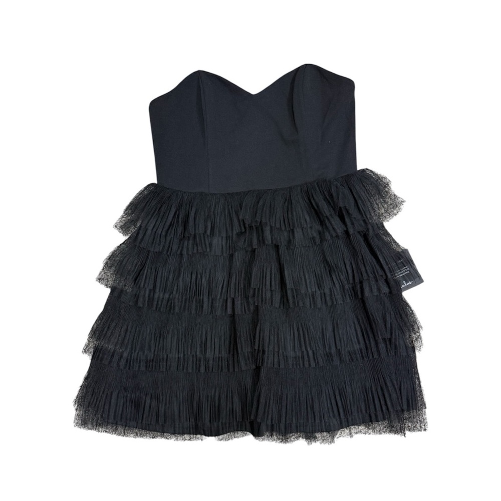 Lulus Black Strapless Tiered Tulle Mini Dress - Picture 8 of 12